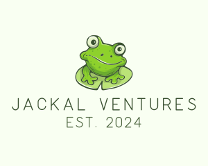 Green Frog Cartoon logo design