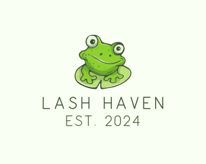 Green Frog Cartoon logo design