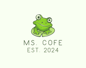 Green Frog Cartoon logo design