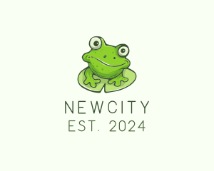 Green Frog Cartoon logo design