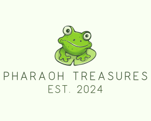 Green Frog Cartoon logo design