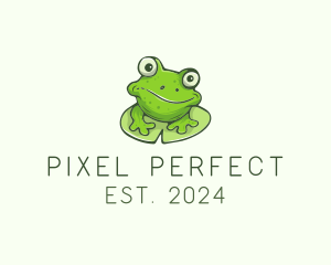 Green Frog Cartoon logo design