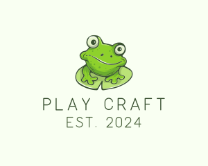 Green Frog Cartoon logo design