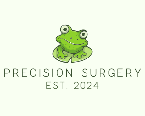 Green Frog Cartoon logo design