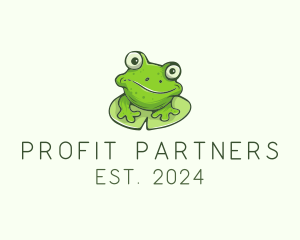 Green Frog Cartoon logo design