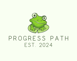 Green Frog Cartoon logo design