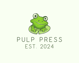 Green Frog Cartoon logo design