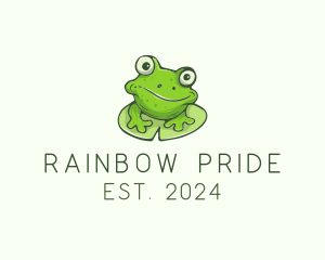 Green Frog Cartoon logo design