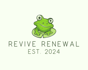 Green Frog Cartoon logo design