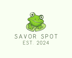 Green Frog Cartoon logo design