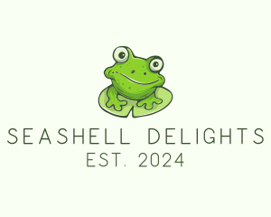 Green Frog Cartoon logo design