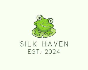 Green Frog Cartoon logo design