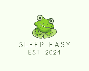 Green Frog Cartoon logo design