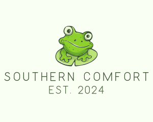 Green Frog Cartoon logo design