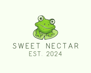 Green Frog Cartoon logo design