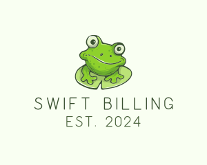 Green Frog Cartoon logo design