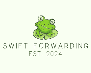 Green Frog Cartoon logo design