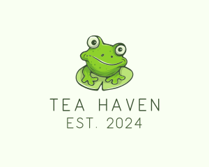 Green Frog Cartoon logo design