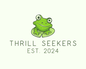 Green Frog Cartoon logo design