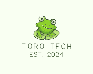 Green Frog Cartoon logo design