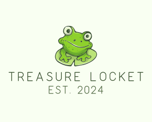 Green Frog Cartoon logo design