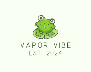 Green Frog Cartoon logo design