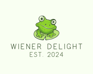 Green Frog Cartoon logo design