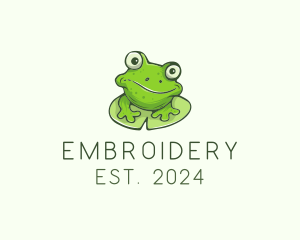 Green Frog Cartoon logo design