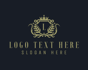 Wreath Regal Shield logo design