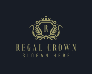 Wreath Regal Shield logo design