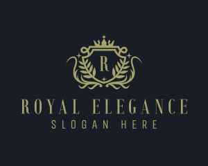 Wreath Regal Shield logo design