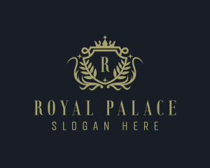 Wreath Regal Shield logo design