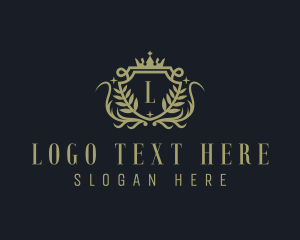 Wreath - Wreath Regal Shield logo design