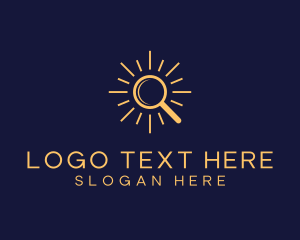 Find - Sun Magnifying Glass logo design