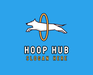 Hoop - Jumping Pet Dog logo design