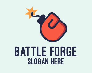 Fight - Boxing Glove Bomb logo design