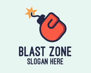 Bomber - Boxing Glove Bomb logo design