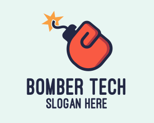 Bomber - Boxing Glove Bomb logo design