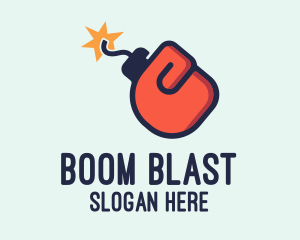 Explosive - Boxing Glove Bomb logo design