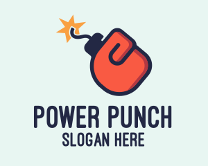 Punch - Boxing Glove Bomb logo design