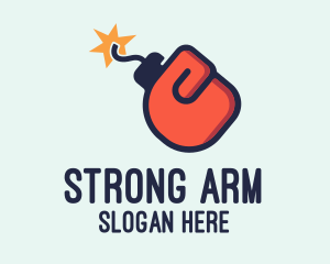 Boxing Glove Bomb logo design