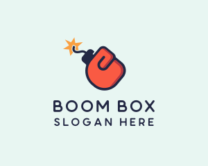 Boxing Glove Bomb logo design