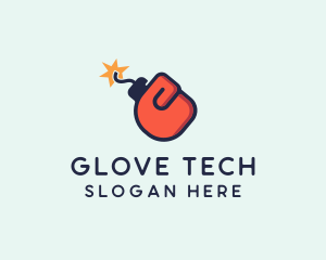 Boxing Glove Bomb logo design