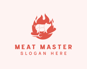 Pork Grilling Fork logo design