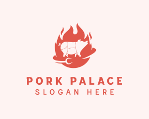 Pork - Pork Grilling Fork logo design