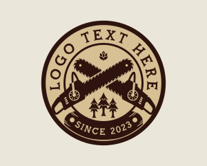 Logging - Chainsaw Tree Lumberjack logo design
