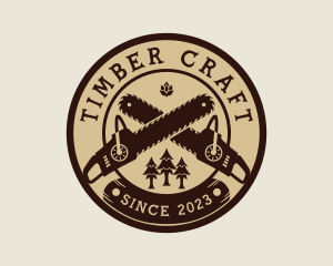 Chainsaw Tree Lumberjack logo design