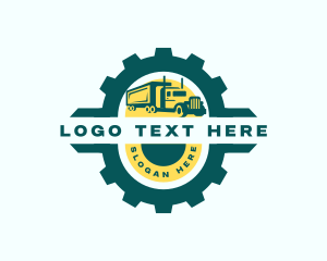Haulage - Truck Gear Shipping logo design