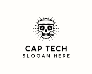 Cap - Skull Cap Cigarette logo design