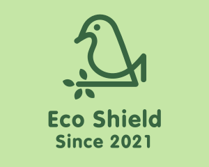 Monoline Eco Bird logo design